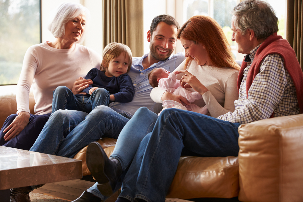 Schreikind, Familie mit Säugling