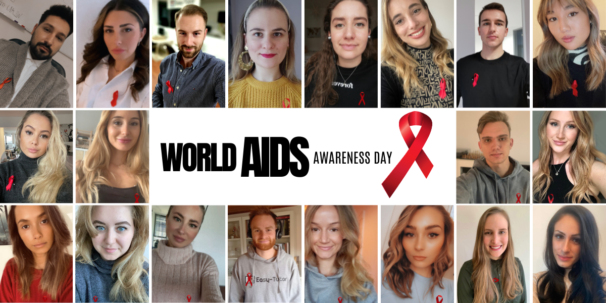 Welt-Aids-Tag: Easy-Tutor mit roter Schleife
