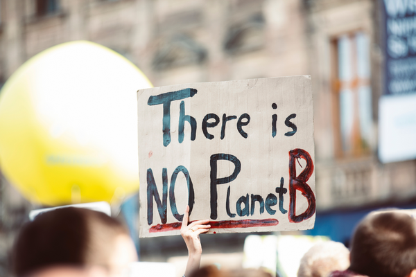 Aktuelle Politik für Schüler, Klimastreik Schild