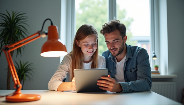 Nachhilfe Probestunde bei Easy-Tutor: Ein Kind lernt mit einem Tutor online am Laptop