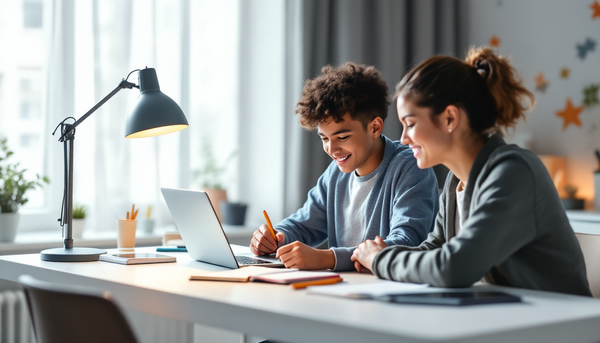 Schüler nutzen Eselsbrücken im Erdkundeunterricht; illustrative Grafik mit Karte und Merksätzen